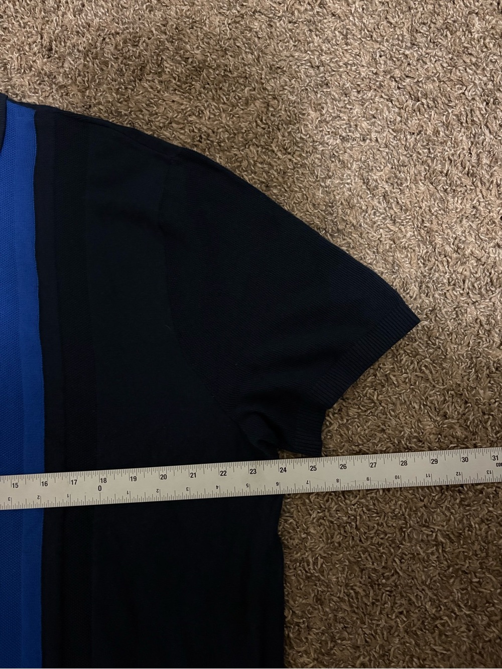 NEW Express Knit Color block Polo Shirt Mens XXL Blue Short Sleeve Button Up - Picture 6 of 7